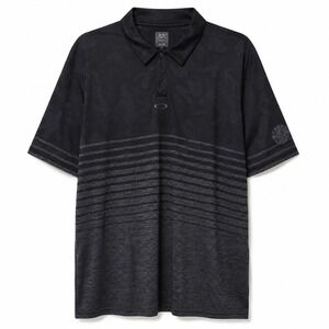 Oakley Mens XL Regular Fit Polo Shirt Black Camo Stripe Desert Canyon Golf Shirt
